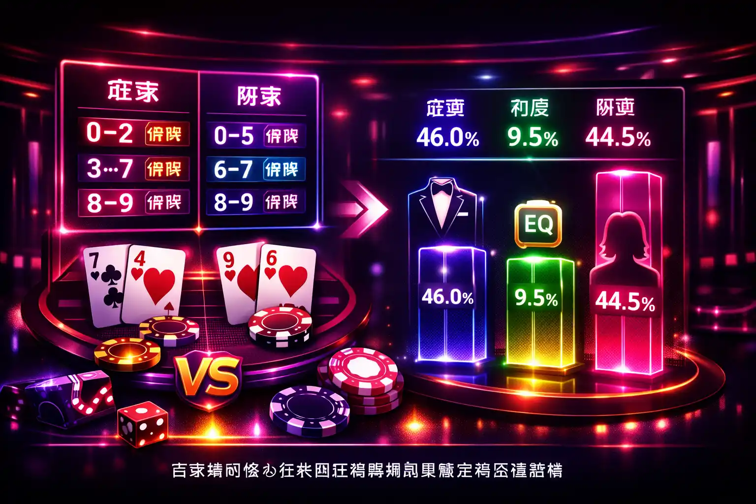 百家樂補牌規則與概率分布結構示意圖