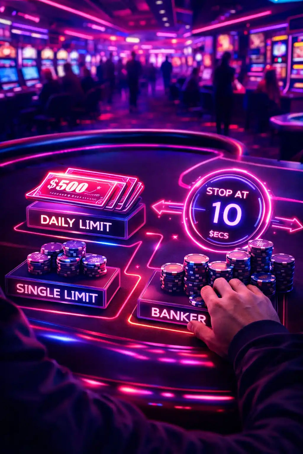 百家樂資金管理與節奏控制模型示意圖