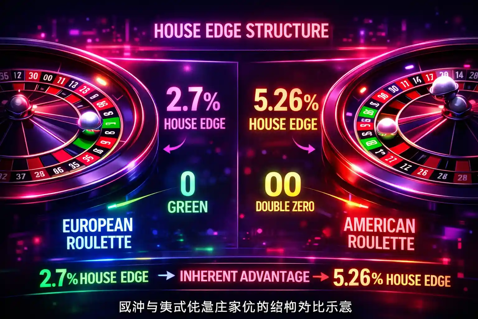 轮盘庄家优势与概率结构示意图