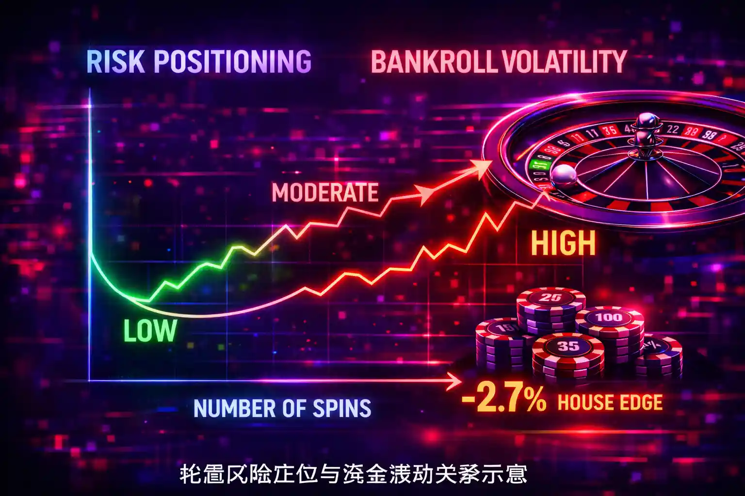 轮盘风险定位与资金波动模型示意图