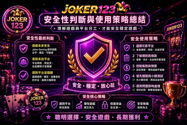 joker123 安全性最終判斷與使用策略
