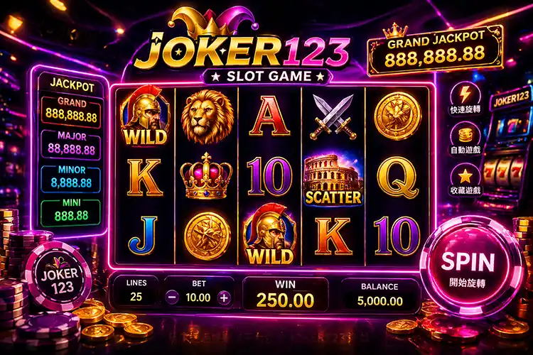 joker123 老虎機玩法與遊戲畫面示意