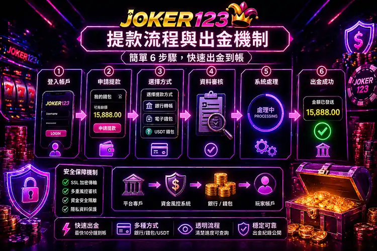 joker123 提款流程與出金機制說明